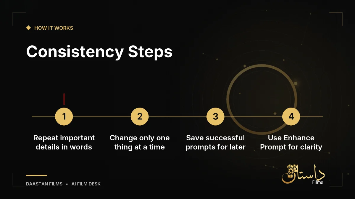 Steps to maintain prompt consistency