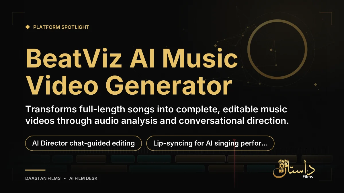 Interface concept for AI music video timeline editing