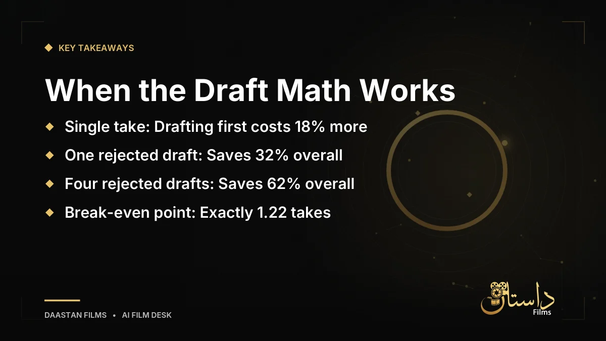 Infographic detailing savings based on rejected draft takes