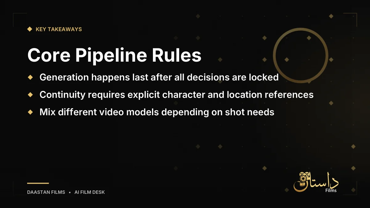 Summary card highlighting core video production rules