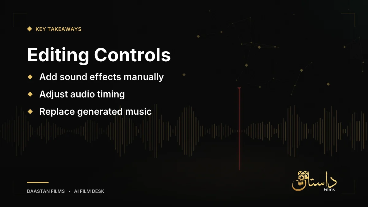 Graphic showing editing controls for adjusting automated soundtracks