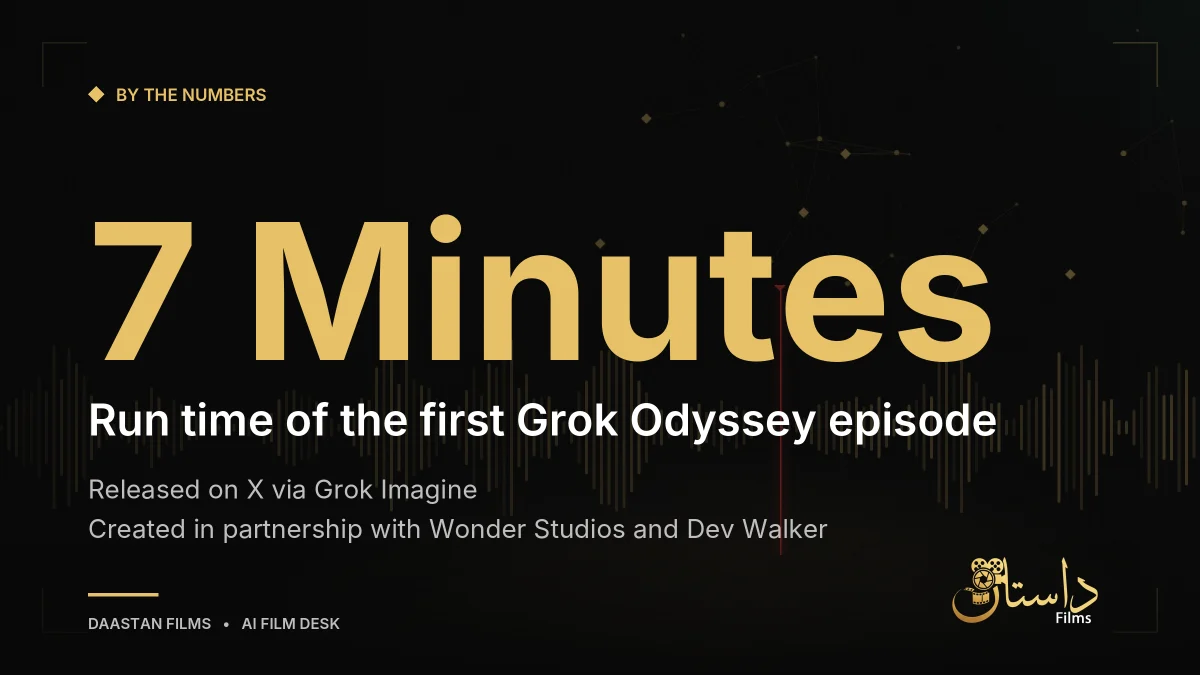 A visual representation of the 7-minute runtime for the Grok Odyssey pilot