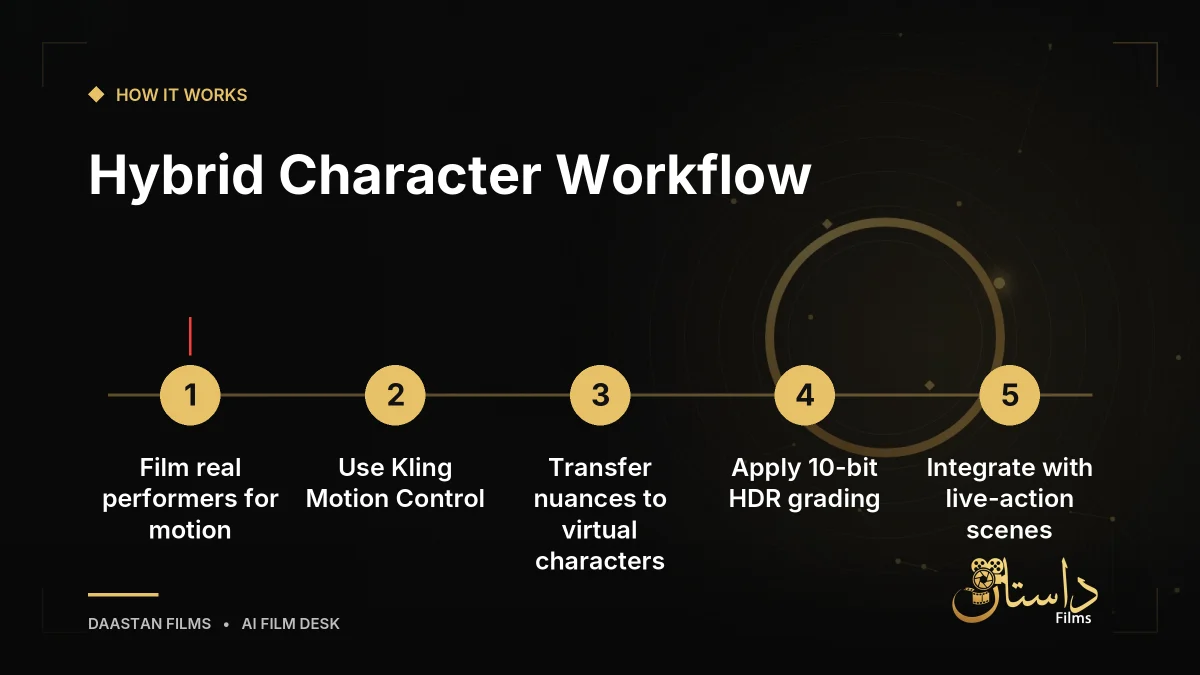 A step-by-step guide on how directors transfer real human movement to virtual AI characters.