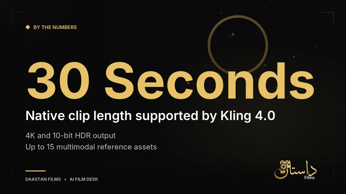 Kling 4.0 headline specifications graphic