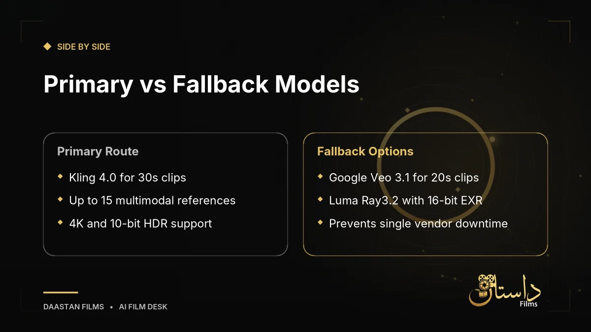 Comparison between primary Kling API and fallback providers